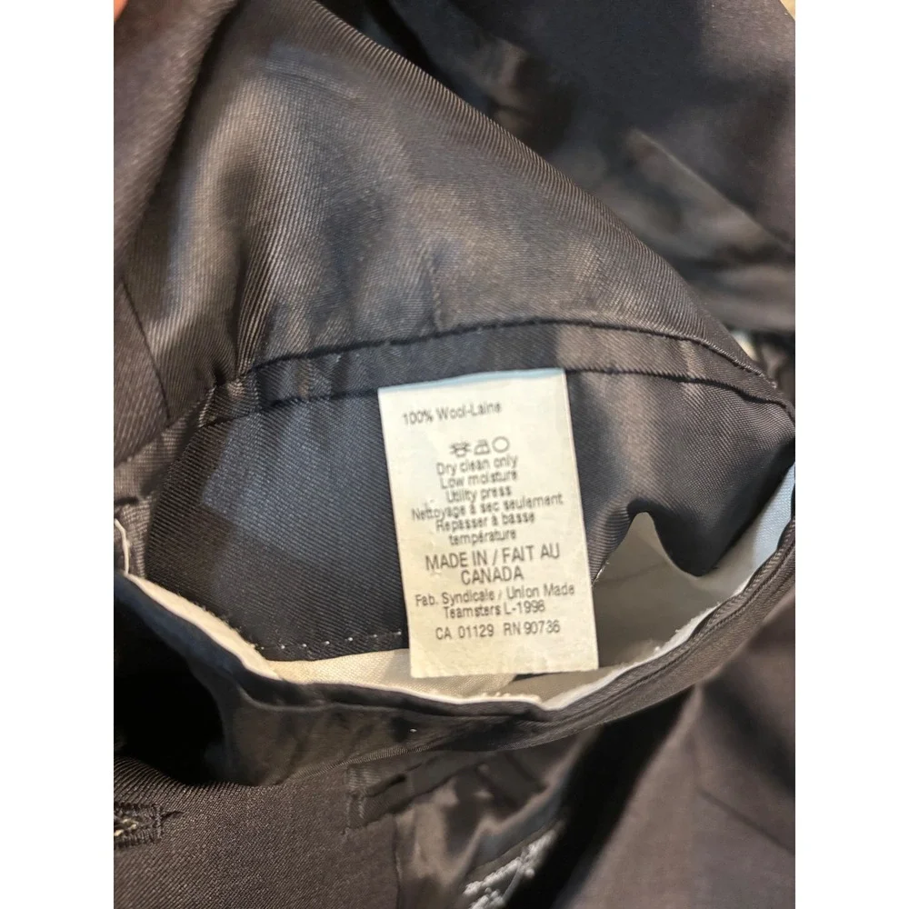 Ralph Lauren Mens 44R Wool Blazer Charcoal Grey‎ 3 Button Sport Coat Canada Made